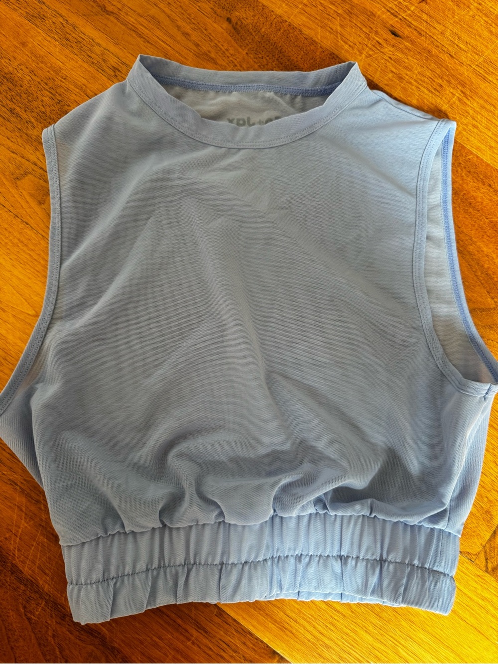 Light Blue girls Jo + Jax  Sleeveless Cropped mesh Tank Top. Size: YM